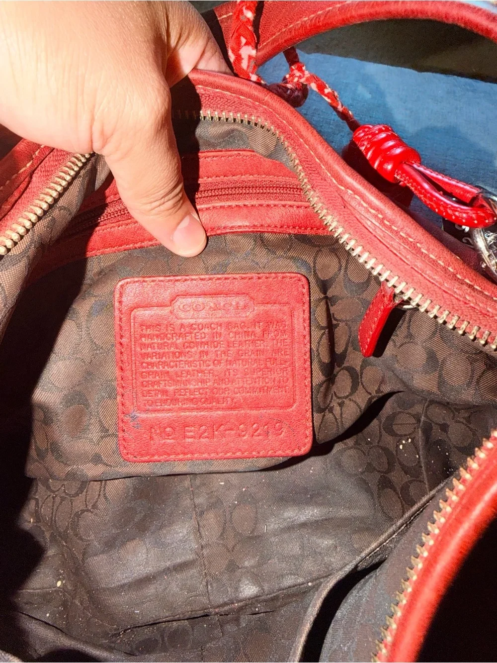 Vintage Coach 9249 Soho Slim Red Leather Hobo Bag